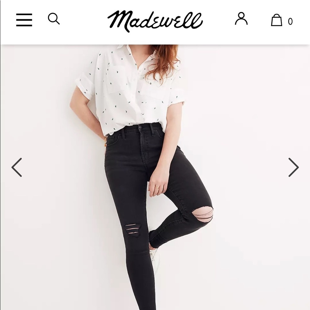 Madewell 9” Mid-Rise Skinny Jeans in Black Sea - size 28